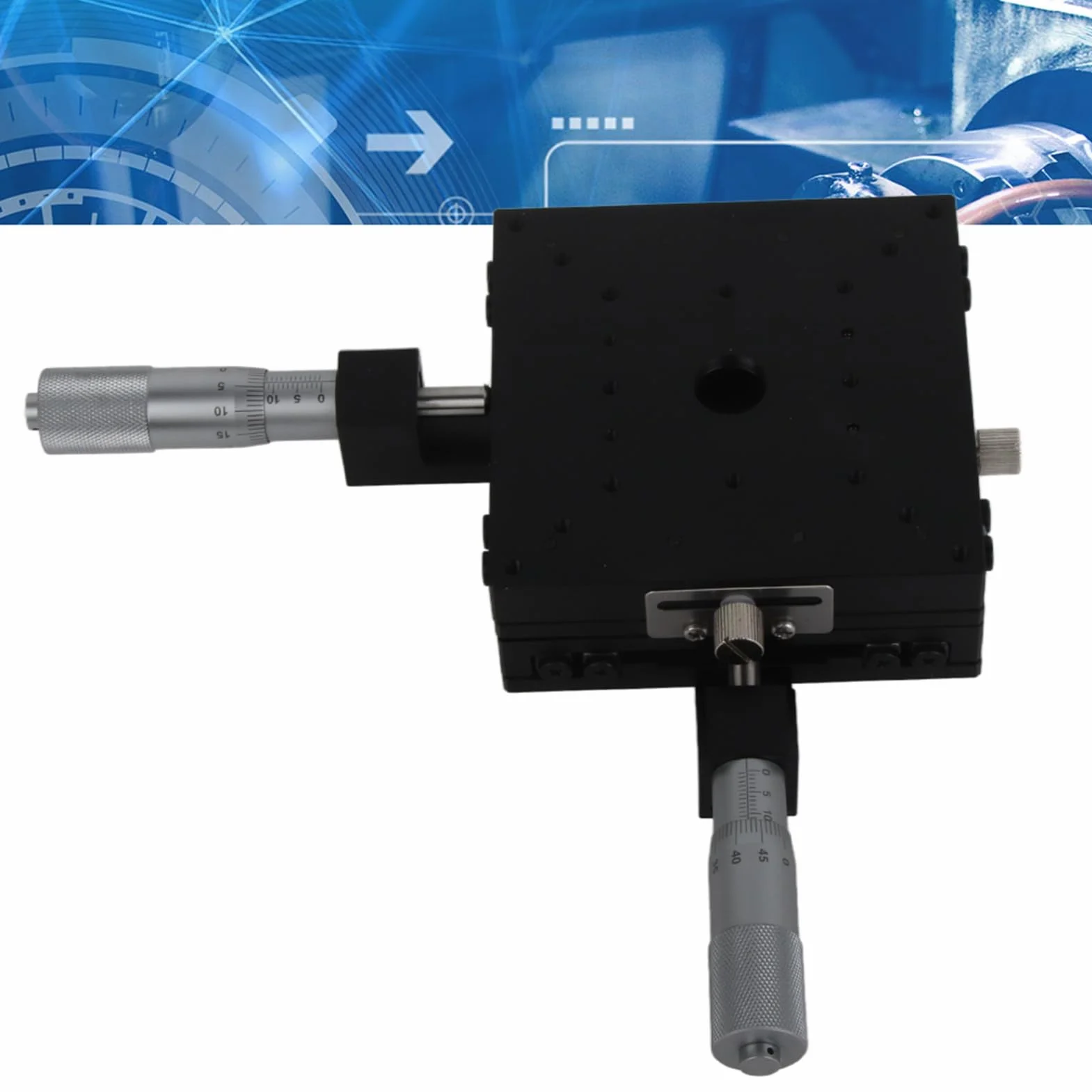 XY-Lineartisch Mikrometer Manueller Schiebetisch Trimmplattform Kreuzrollenstufen (SEMY100-AC 100 * 100 * 40mm)