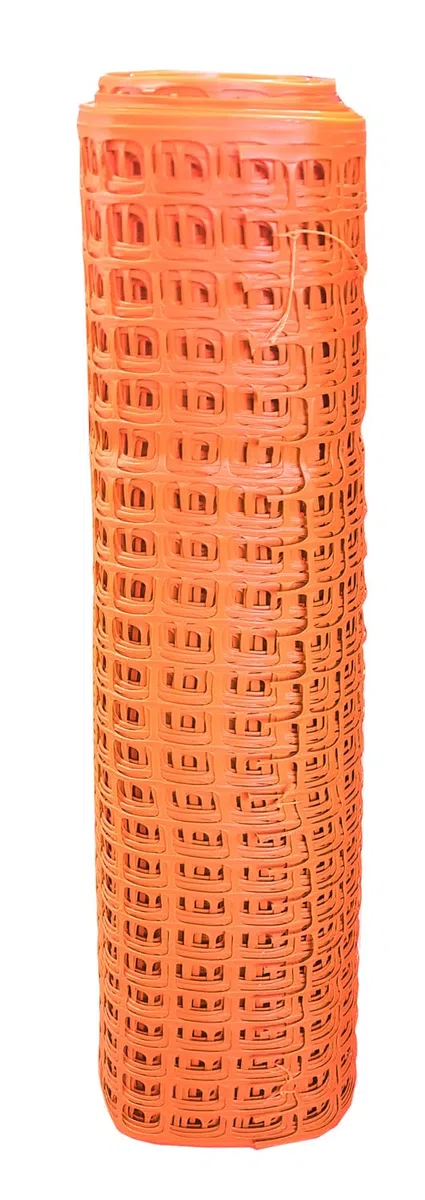 UvV Mobiler Absperrzaun Kunststoff 50 x 1m Fangzaun Rolle ohne Halter als Absperrnetz, Maschenzaun, Bauzaun Rolle Kunststoff 12 kg / 200g QM (Orange ohne Halter)