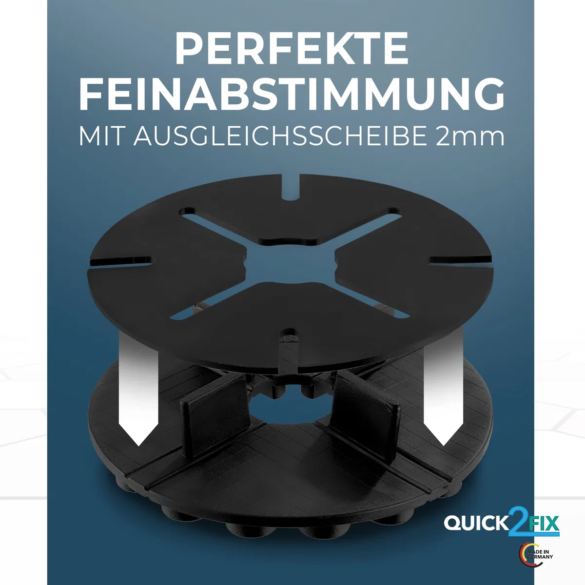 Ausgleichsscheiben 2 mm für Stelzlager & Plattenlager – Höhenausgleich für Terrassenplatten, stapelbar, 50 Stück – Made in Germany