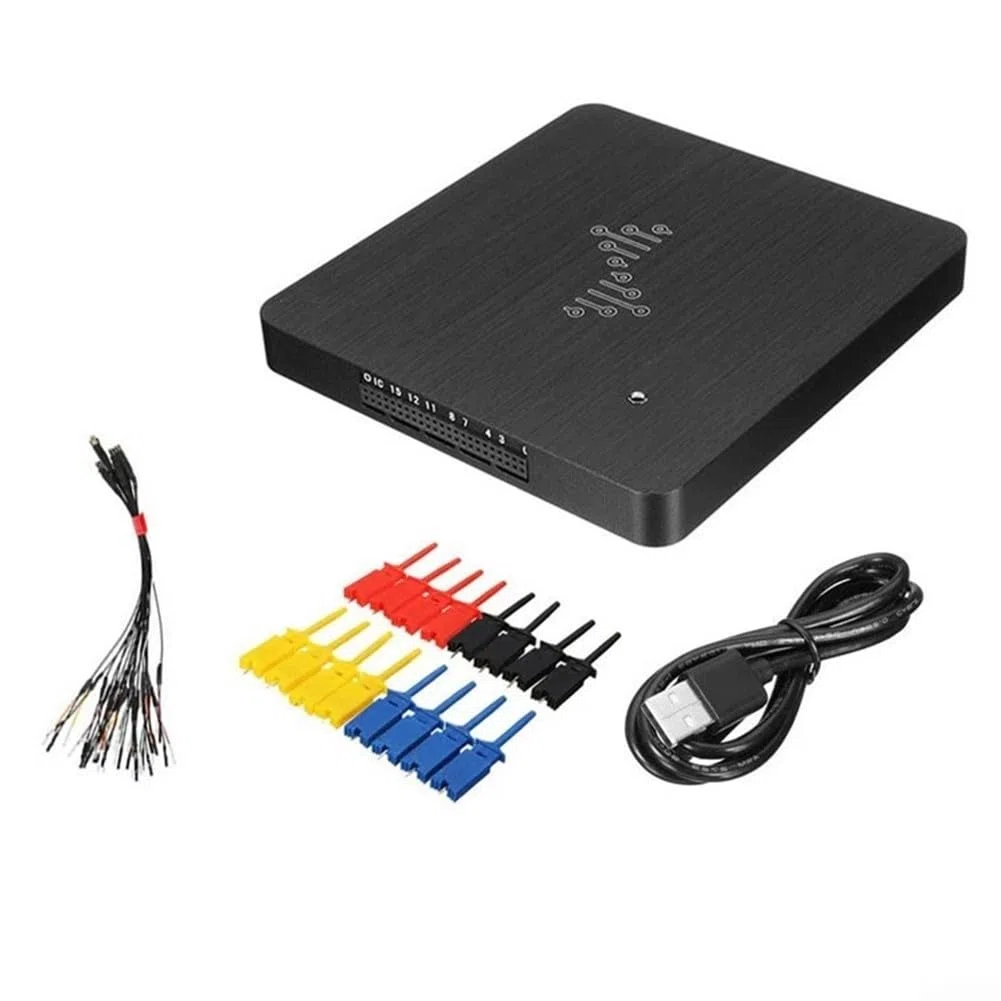 USB-Logikanalysator, 16 Kanäle, 400 MHz, Abtastrate, PC-Analyse, kompatibel mit WinXP Win10 OS Typ-C-Schnittstelle, 256 MB SDRAM-Puffermodus, Stream-Modus