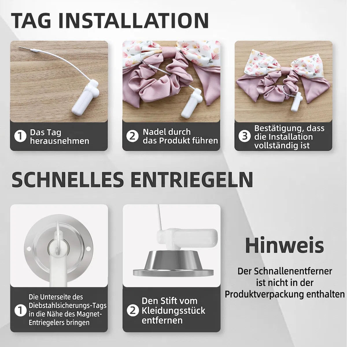 Sicherheitsetiketten für harte Kleidung, Mini-Einzelhandel, mit 100 Pins, Etikett kompatibel mit AM-58 kHz System, kompatibel mit Checkpoint für Kleidung, Schuhe, Taschen (XLT01)