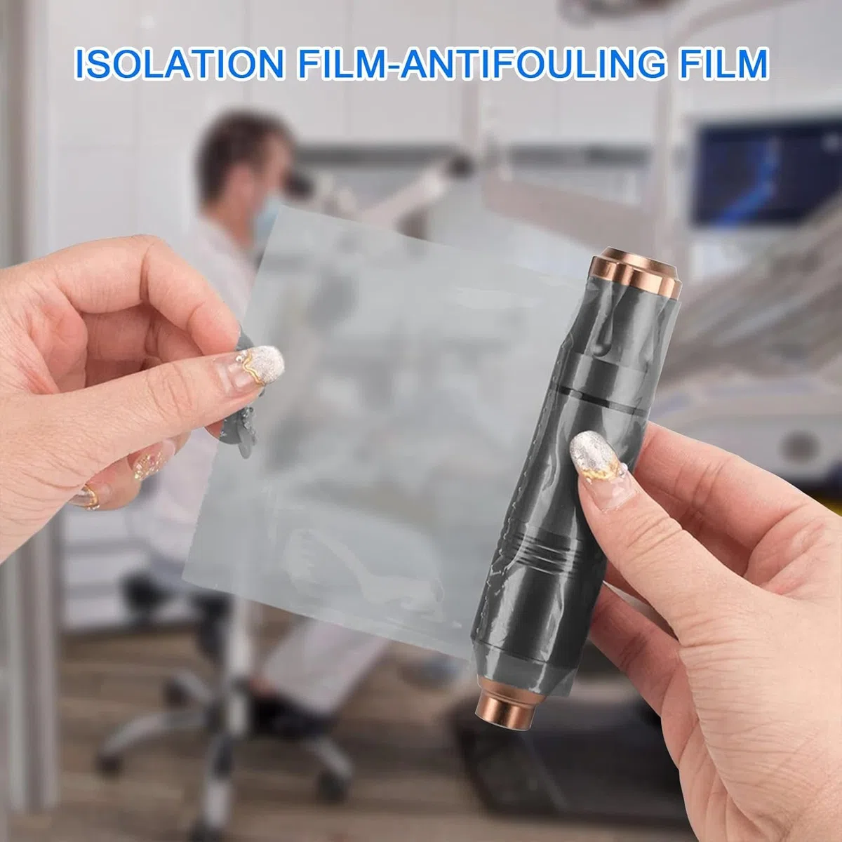 Barrierefolie, 1200 Blatt PE Barrier Film, Einweg Barrierefolie, PE Tattoo Schutzfolie für Dentalmaterialien Barrier Film (Schwarz)