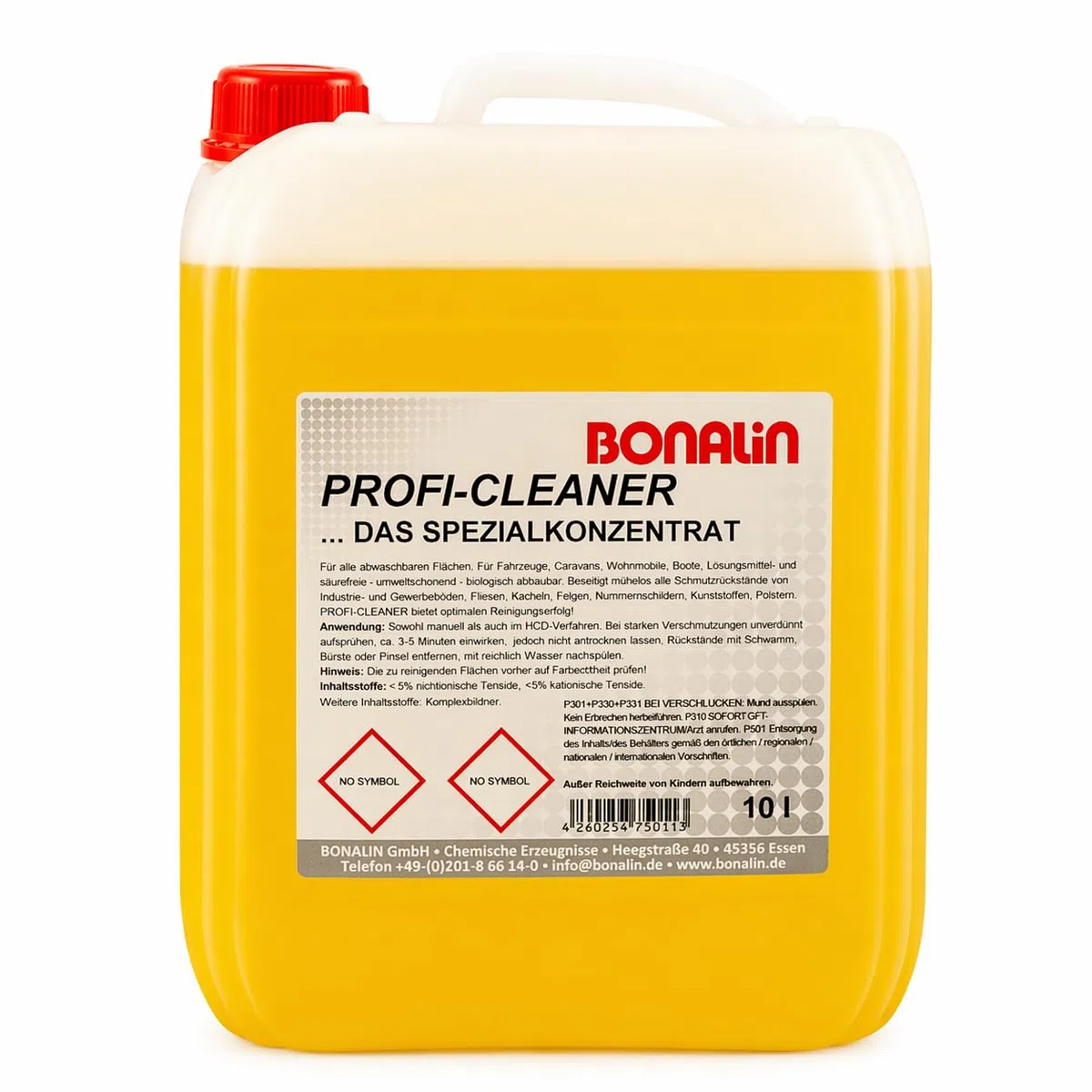 Bonalin Profi Cleaner Spezialkonzentrat 10 Liter – Hochwirksamer Universalreiniger für Caravan, Wohnmobil, Boot und Gewerbe, entfernt Regenstreifen, Fett, Teer und hartnäckige Verschmutzungen