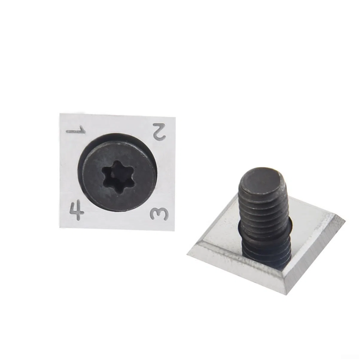 Wendeschneidplatten,Wendeplatten Wendemesser 10 Stück Ersatzklingen, Hartmetalleinsätze Vierkant seitig geschärft Austauschbare Hartmetall für Planfräser für Holz Drechselwerkzeug (14x14x2mm)