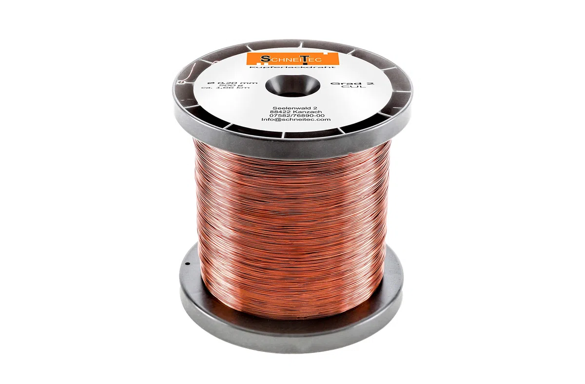 Kupferlackdraht W210 Ø 0,20 mm 500 g, ca. 1650m - CU Lackdraht Grad 2 CUL Kupferdraht Gewicht 500 Gramm Durchmesser 0,20 Millimeter Wickeldraht Kupfer Draht nach IEC 60317-13
