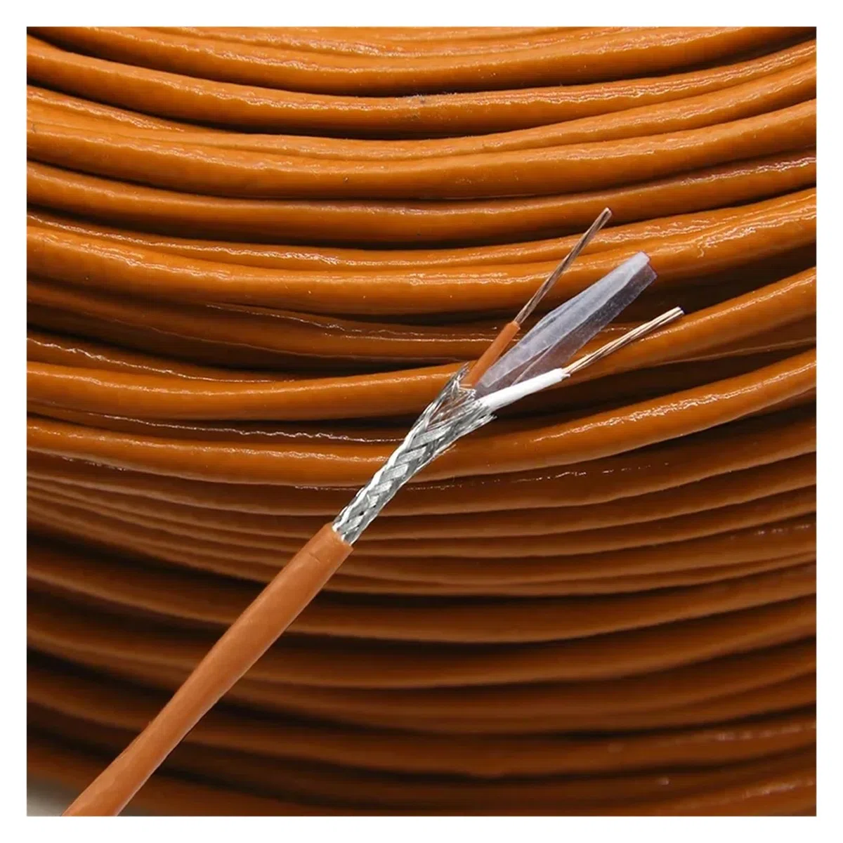 Thermoelementdraht KTNS Typ 2-adrig, PTFE-isoliert, geschirmt, Hochtemperatur-Mess- und Kompensationskabel(K type,5 meters)