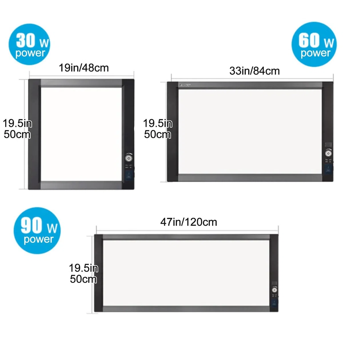 Professionelle Röntgenfilm-leuchtbox, Röntgenfilmbetrachter mit Halterung, Helligkeit 0–100% Einstellbar, für Kliniken und Krankenhäuser(19x19.5in/48x50cm)