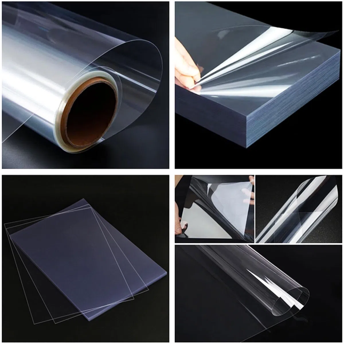 Transparente PET-Folienrolle, 0,2 mm–0,5 mm, transparente Kunststoffplatte, 61 cm Breite, flexible hitzebeständige Isolierung, Polyester-Freigabe für Bastelarbeiten, Heimwerker(0.5mm*0.61m*5m)