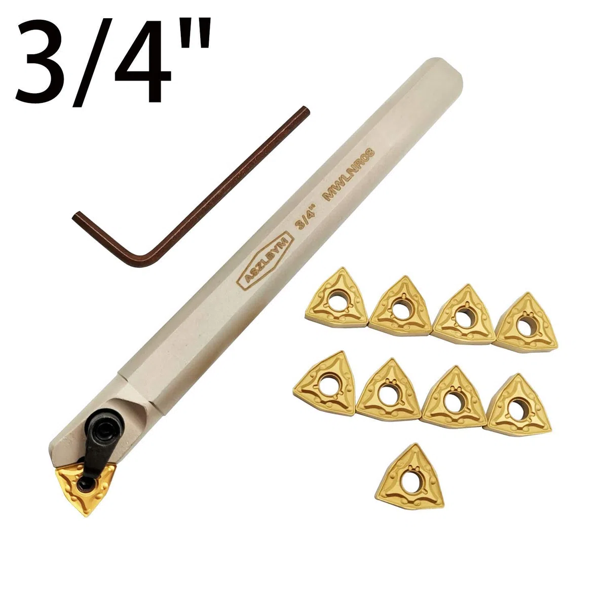3/4" Drehmeissel Bohrstange 20mm Hartmetall Drehmeißel Drehwerkzeughalter S20R-MWLNR08 Hartmetall Einsätze Wendeschneidplatte WNMG432