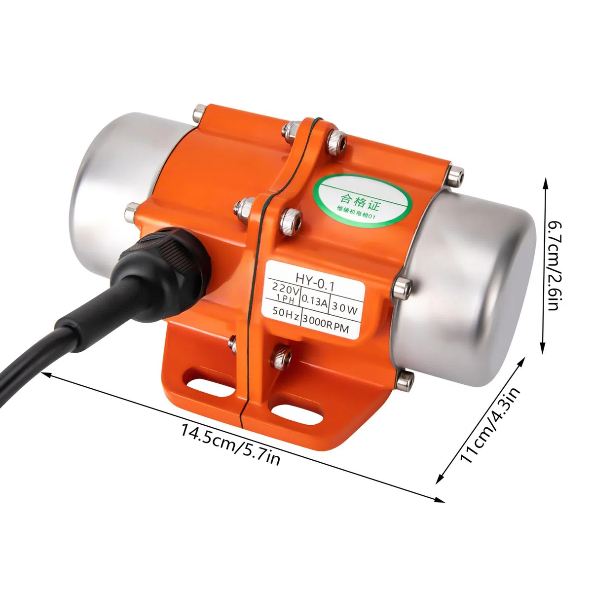 Vibrationsmotor 30W, Asynchrones Vibrator Vibration Motor elektrischer Rüttler Geräuscharm Mehrzweckmotor für Bergbau Metallurgie Kohle Elektrizität Bauwesen Chemie usw