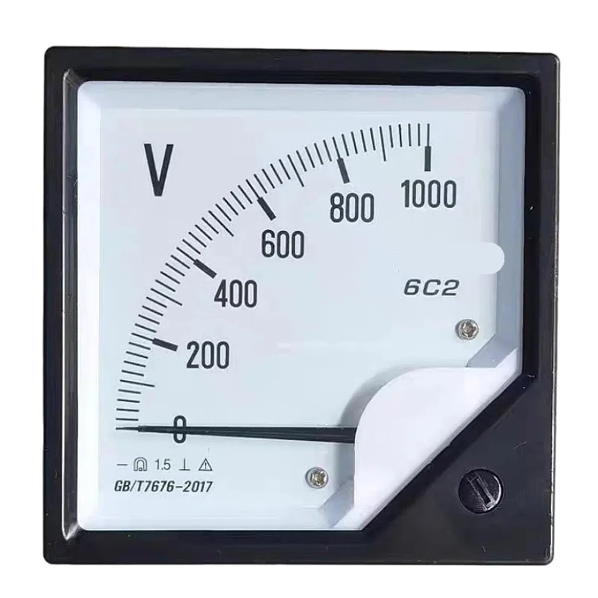 6C2 Zeigertyp DC-Voltmeter 1000 V 1500 V 600 V Panel Analogvoltmeter Spannungsmesser Stromzähler 1 Stücke(DC0-1000V)