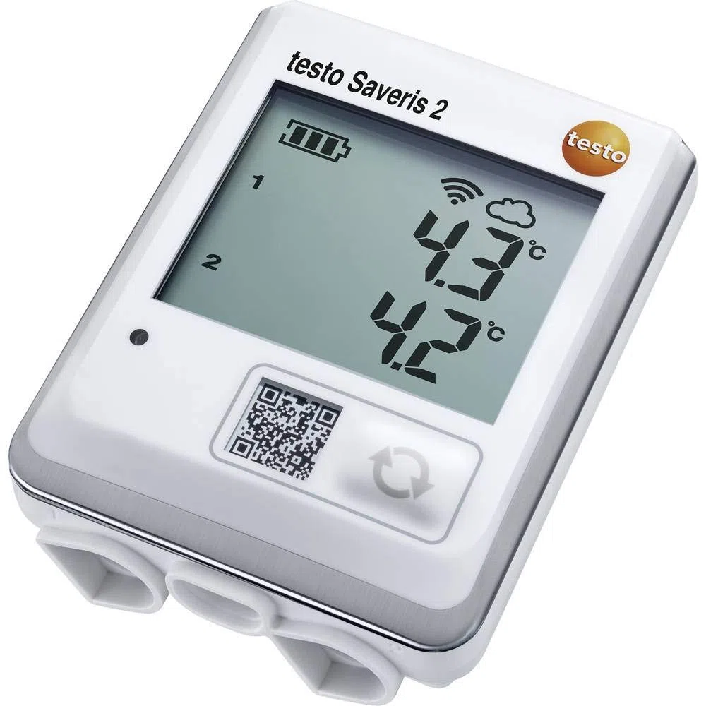 testo - Saveris 2-T2 - 0572 2032 - Funk-Datenlogger, 2 Anschlüsse für NTC-Temperaturfühler zur Überwachung von Temperatur
