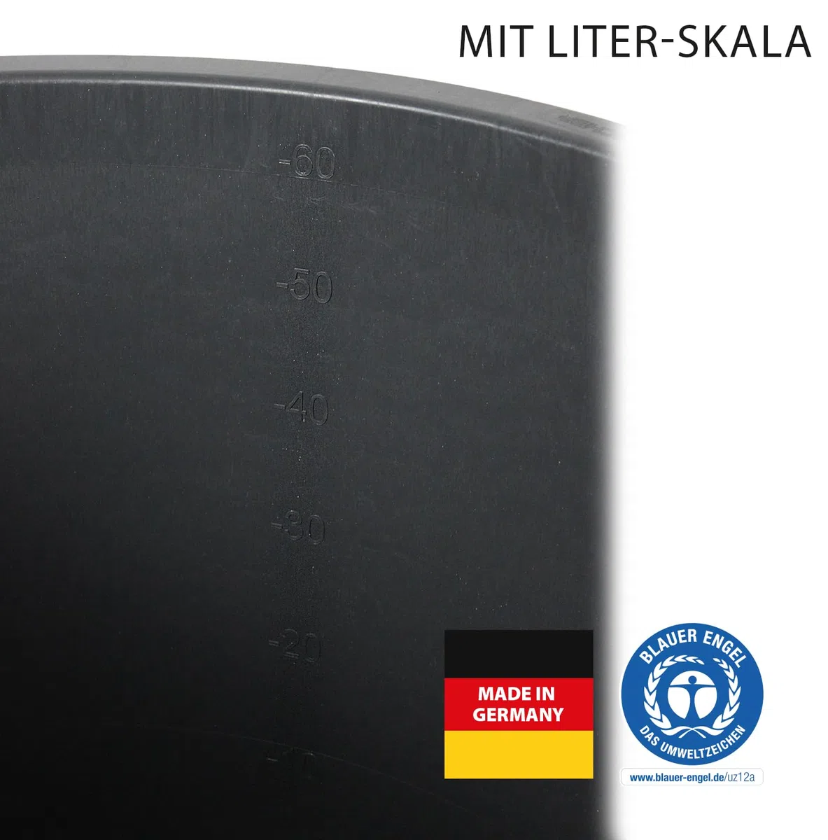 5 Stück Friesenthal Mörtelkübel, in 40L, Baukübel, Made in Germany - Blauer Engel