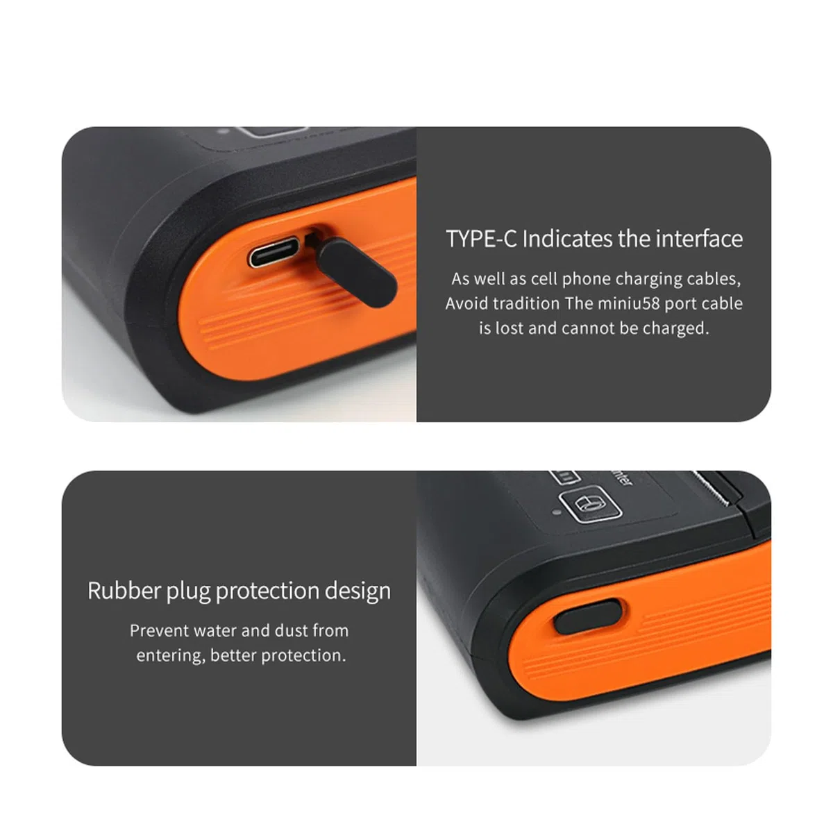 Marhynchus Thermo-Belegdrucker, Tragbarer Mini-Bluetooth-Thermo-POS-Drucker mit Hochgeschwindigkeitsdruck, Einfache Papierinstallation für Büro-Einzelhandelsgeschäfte