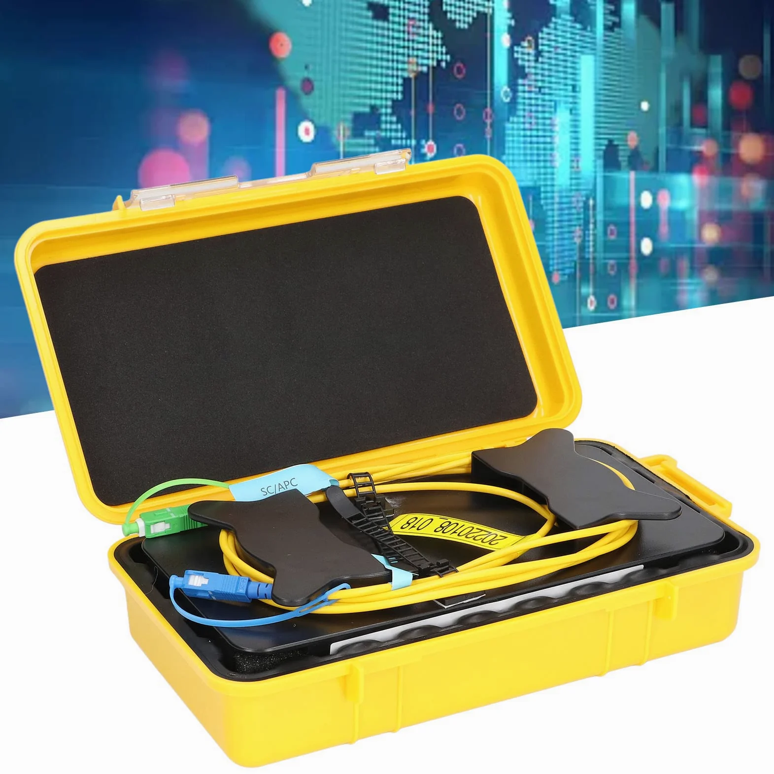 OTDR Launch Kabel Box, Singlemode 500 Meter Länge Tragbare Faser Kunststoff Fiberglas Test Werkzeug Set Low Loss Wasserdicht für Prüfung