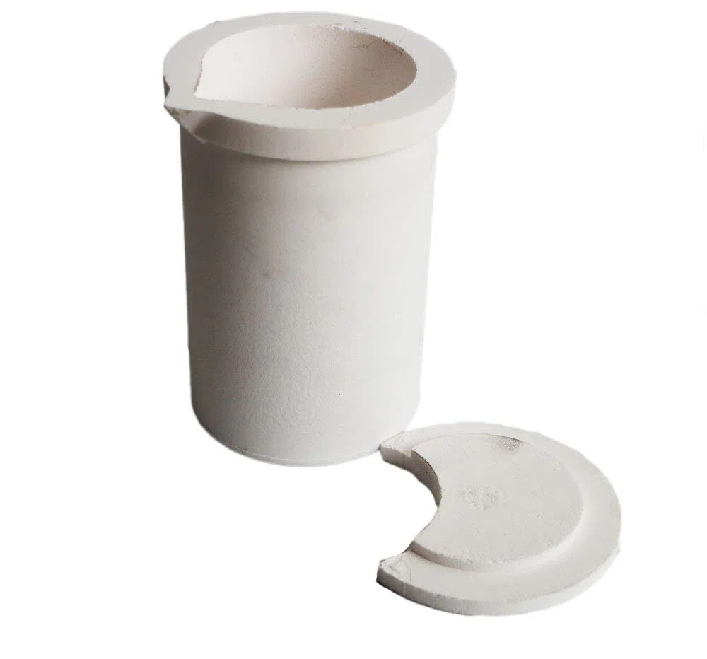 LLF 2 kg Keramik-Schmelztiegel mit Deckel, Guss, Veredelung, Gold, Silber, Kupfer, Platium
