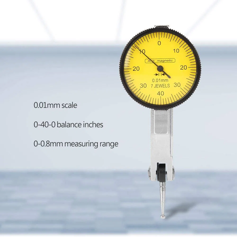 Vikye Mechanische Messuhr, Magnetstativ Messstativ Standard Messuhr mit Zifferblatt 0-0,8 mm Messbereich 0,01 mm Skala für das Messen von Präzisionswerkstücken