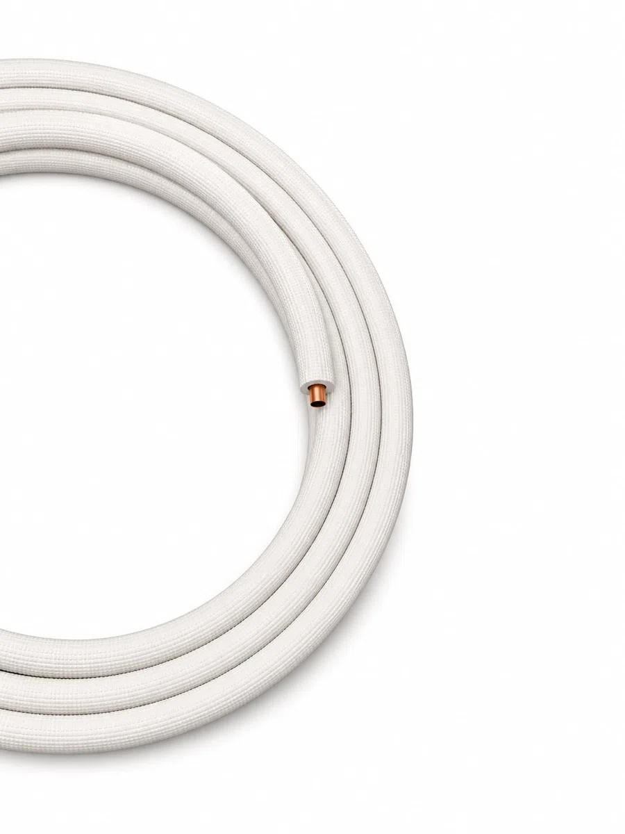 Kältemittelleitung 1/4" + 3/8" 25 m Kupferrohr Kupferleitung | 6 mm Isolierung | Klimaanlage Rohr für Kältemittel R32 | Kühlrohr Frigoline Plus | 2 Rollen
