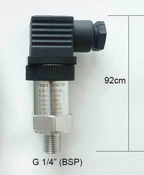 1pc PCM300D Short Silicon Pressure Transmitter Pressure Transducer G1/4 4-20mA Output(0-10Kpa)