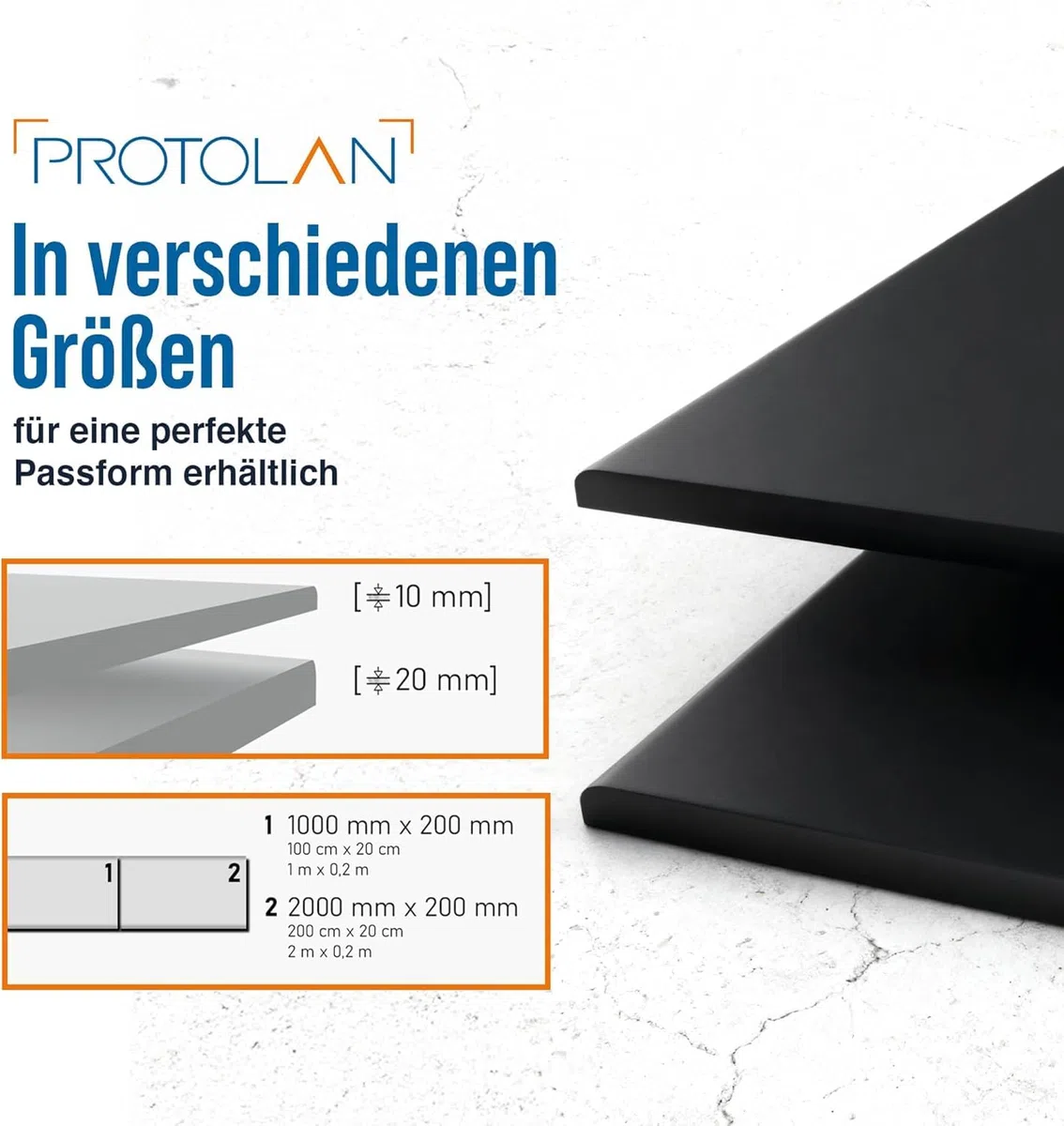 Rammschutz Wand Schutzleiste (2000x200x15mm, schwarz) – Robuster Kantenschutz aus PE-Kunststoff – Wandschutz für Gastronomie & Gesundheitswesen – Leicht zu reinigen & Lebensmittelbeständig