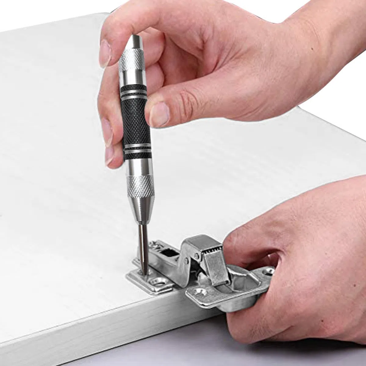 2 Stück Körner Metall,Automatischer Körner Werkzeug,Körner Automatik 130mm mini Drehbank Metall,Federkörner mit 2 Ersatzspitzen für Metall,Holz,Glas Und Dünne Stahlbleche