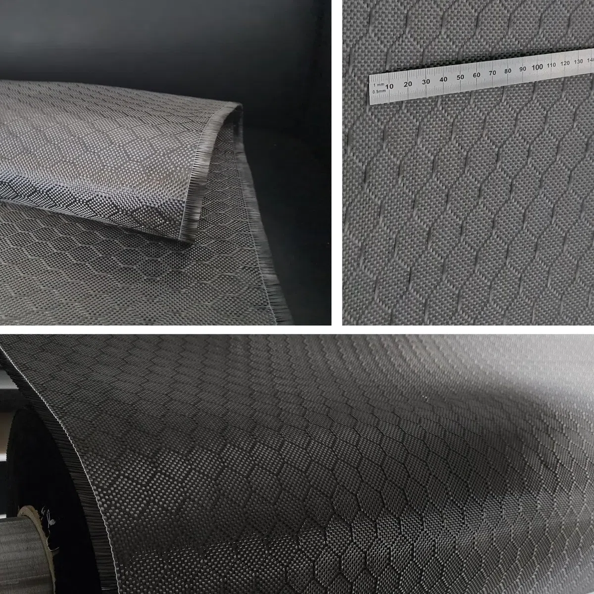 DD Composite Carbongewebe 240g Honeycomb Hexagon 120cm 3K mit ganz besonderer Optik Top Qualität individuelles Design Kohlefaser auf Rolle