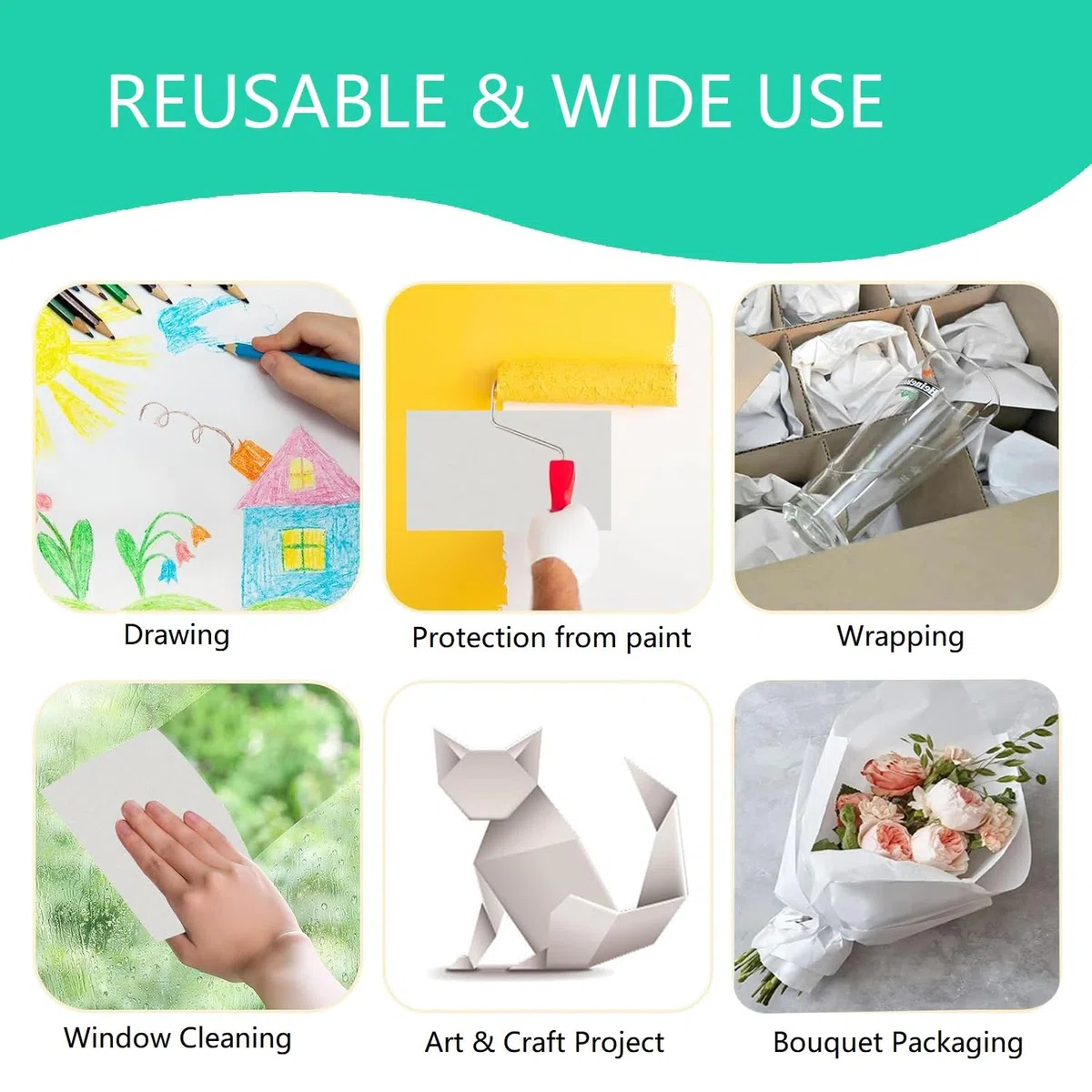 160 weiße Zeitungsreste A2 große Packpapierbögen für Umzüge, 42 x 60 cm, Zeitungspapier zum Verpacken von Umzug, Versandbedarf, Verpacken zerbrechlicher Gegenstände, Geschenke, Kleidung, Kunst und
