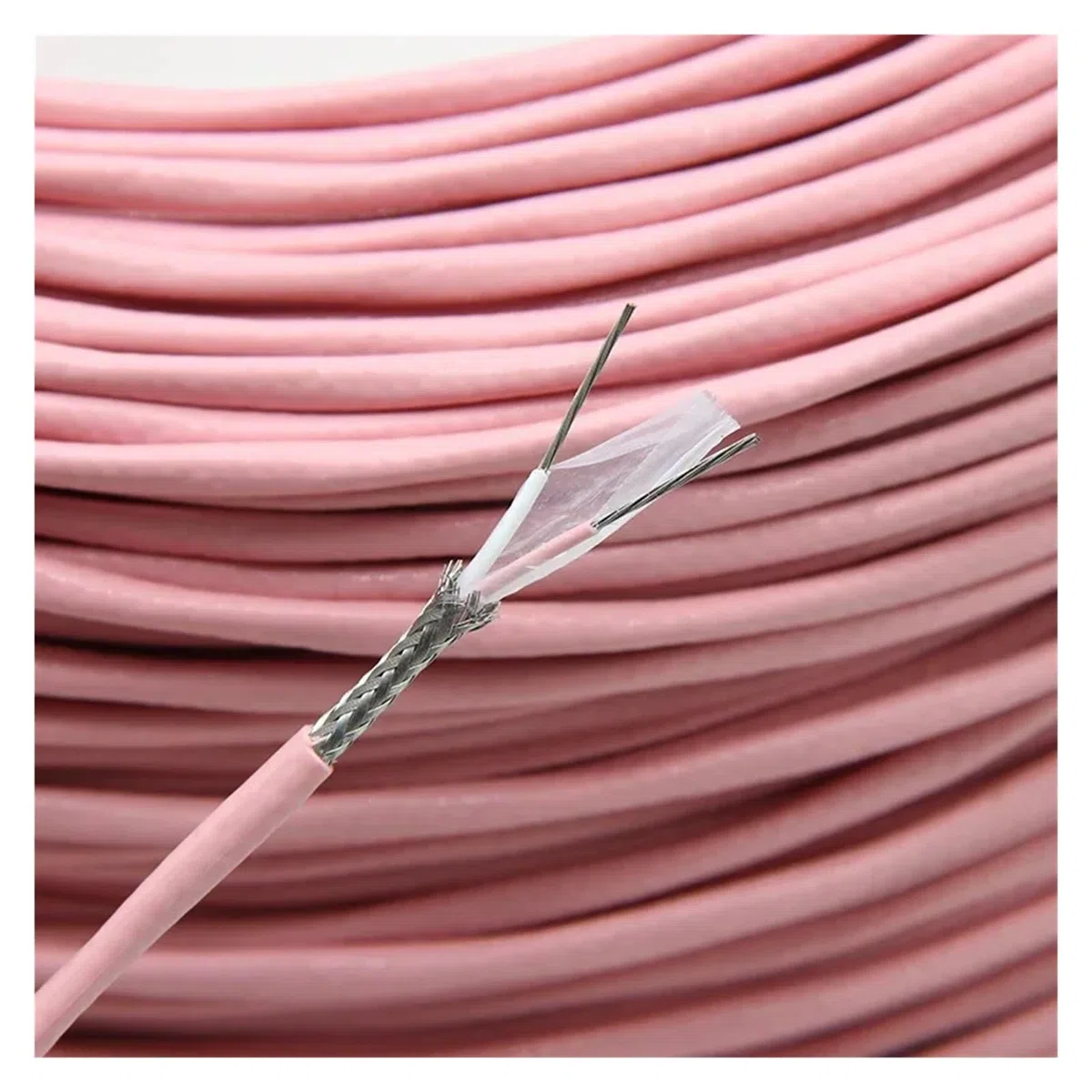 Thermoelementdraht KTNS Typ 2-adrig, PTFE-isoliert, geschirmt, Hochtemperatur-Mess- und Kompensationskabel(K type,5 meters)