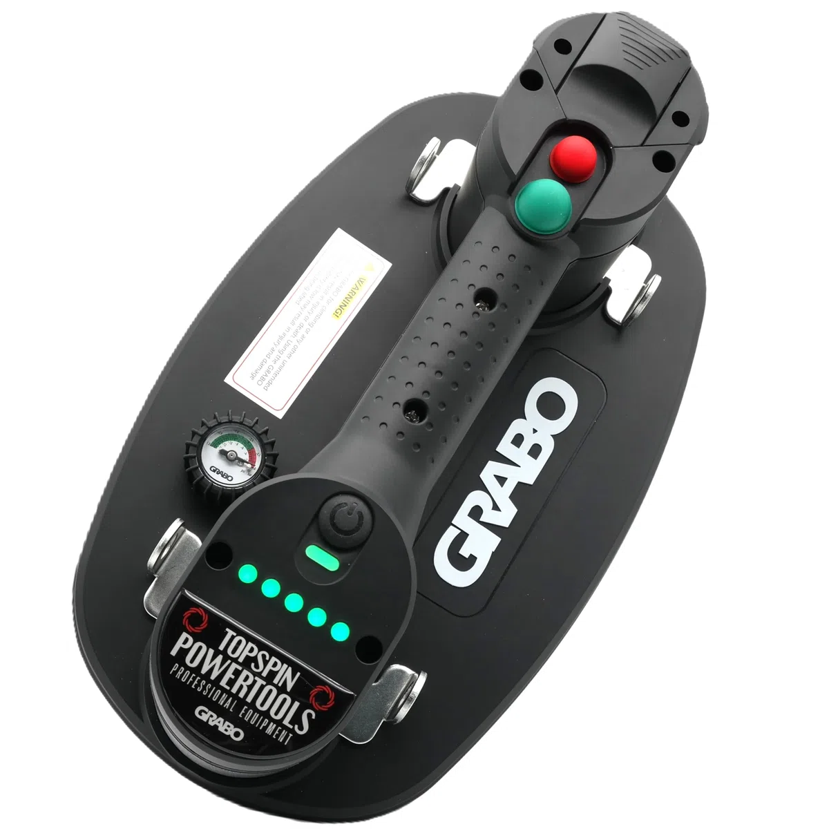 NEMO GRABO Plus V2-Neue Version des Akku Vakuum Saugheber, Maximale Hebekapazität 120 kg, Neues ergonomisches Design, Dauerhaftes Saugen, Inklusive Manometer in Textiltragetasche. Kein Auto-Nachsaugen