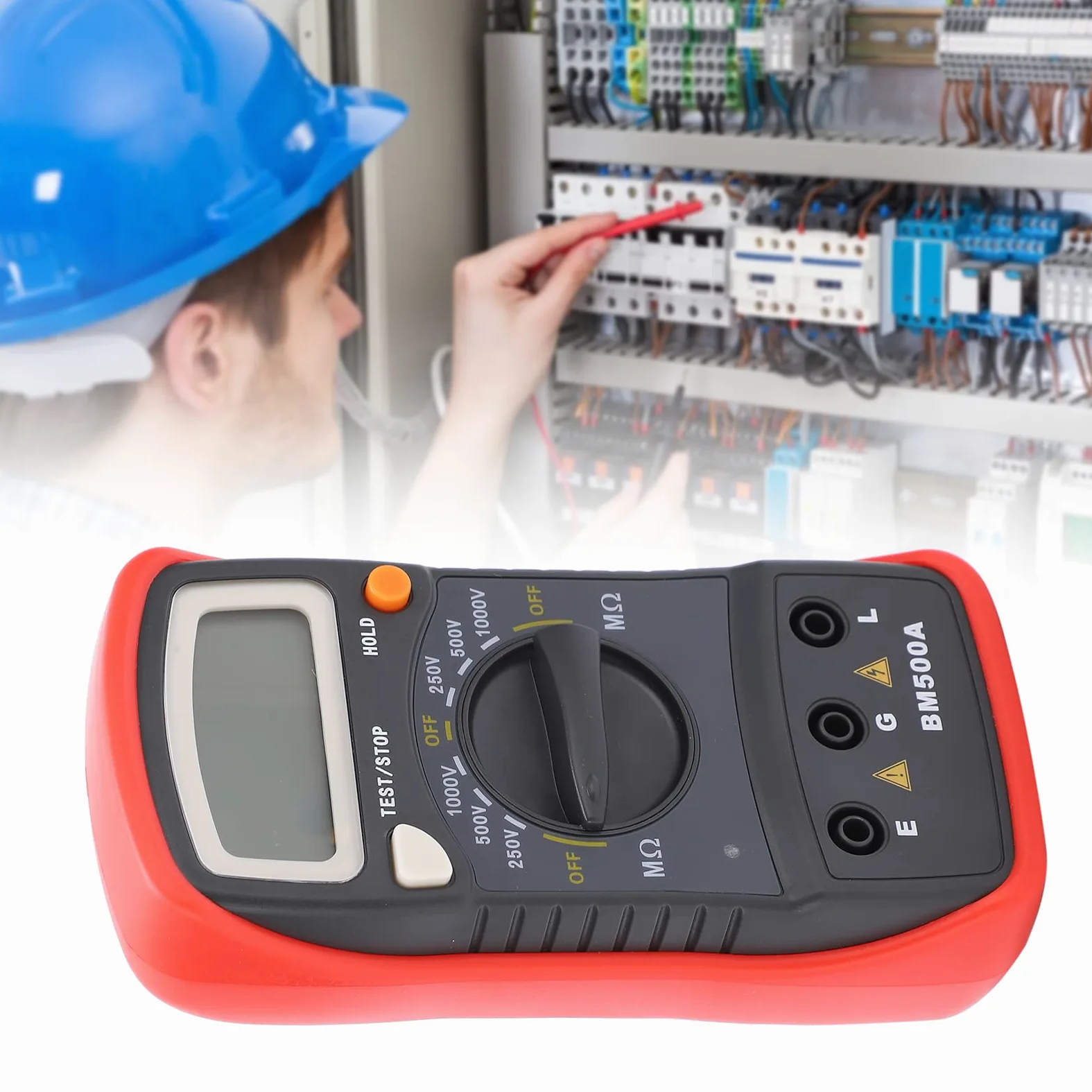 Isolationswiderstandstester, Digitales Megaohmmeter für Wartung, Test und Inspektion, 250 V, 500 V, 1000 V