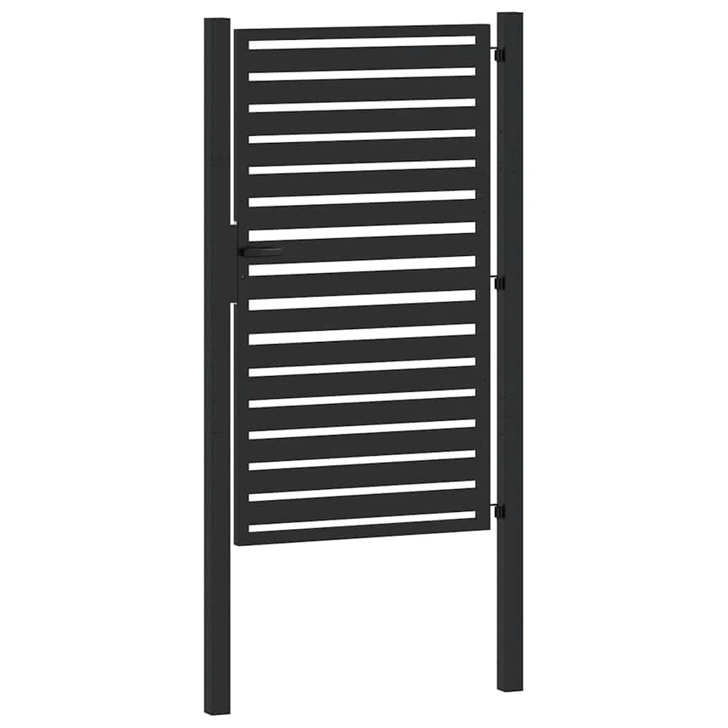 Gartentor Abschließbar Aluminium, Zauntor, Zauntür,Gartentür, Schwarz 100x150 cm