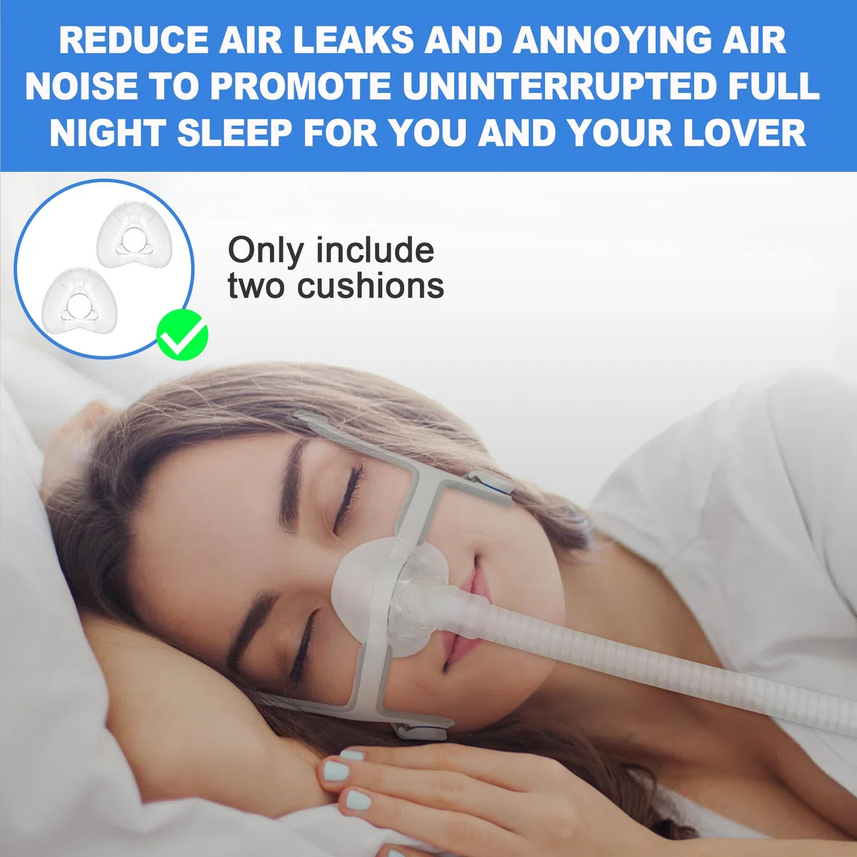 2er-Pack Ersatzmasken (L) für Airfit N20, bequeme Passform & weicheres Tragen, kompatibel mit Originalrahmen, hochwertiges & langlebiges Ersatzkissen-Zubehör, Hochwertiges CPAP-Zubehör von BlessEase