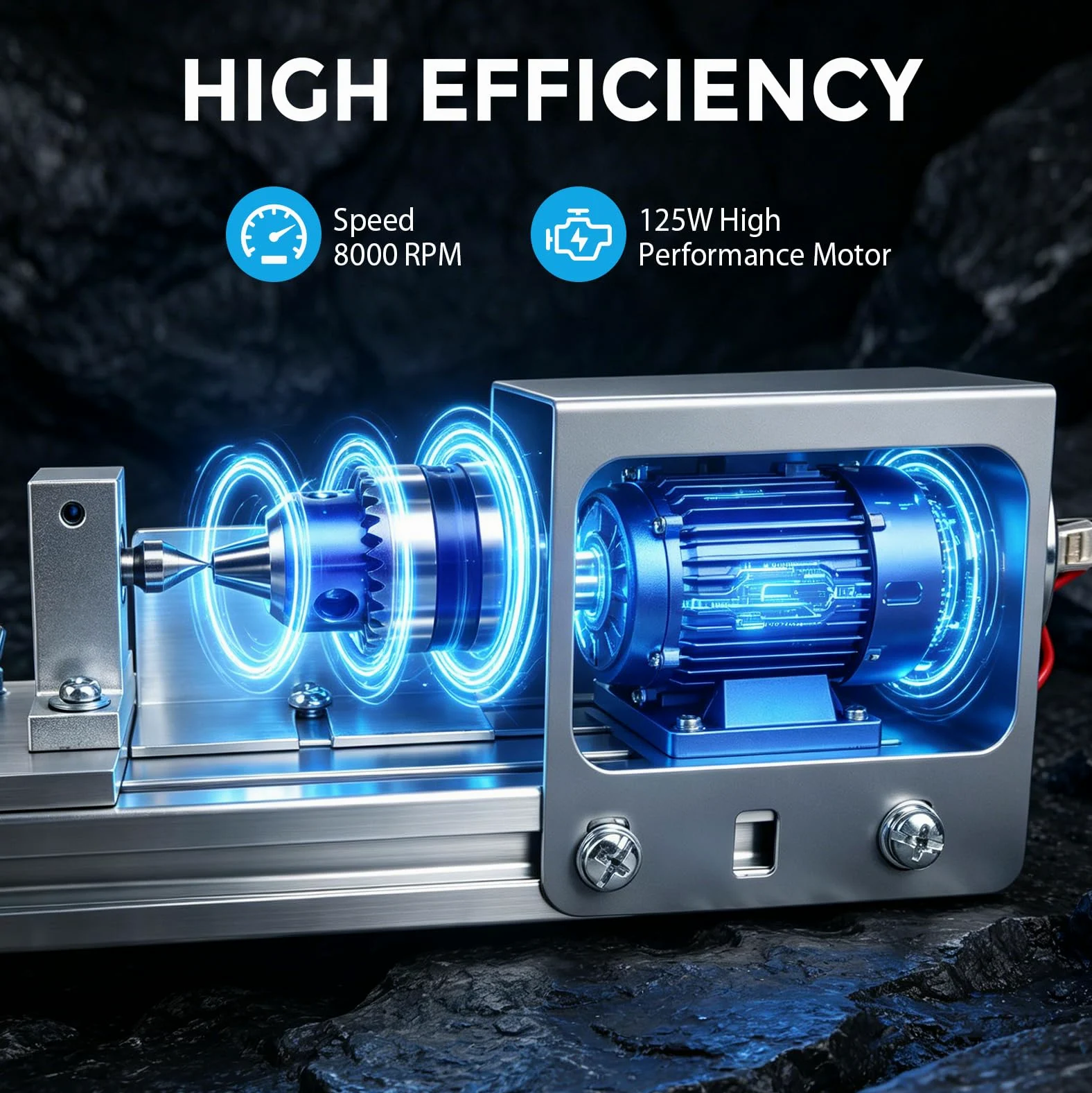 Mini Drehmaschine 125W, Drechselmaschine, Drehbank 2000-8000U/min, 7 Gang Einstellung, Mini-Holzdrehmaschine, Fräsdrehmaschine, Schneiden, Polieren, für Hobbyisten, Holzbearbeitung,Handwerk,Modellbau