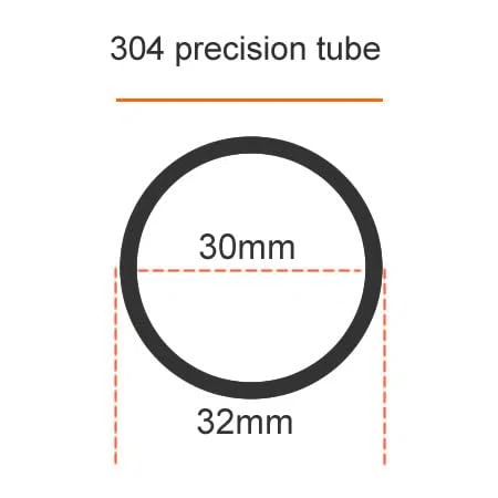 1 Stück Länge 59 cm 304 Edelstahlrohr Präzisionsrohr, 32 x 1 mm 32 x 1,5 mm 32 x 2 mm 32 x 3 mm Edelstahl-Rundrohr(32x1mm)