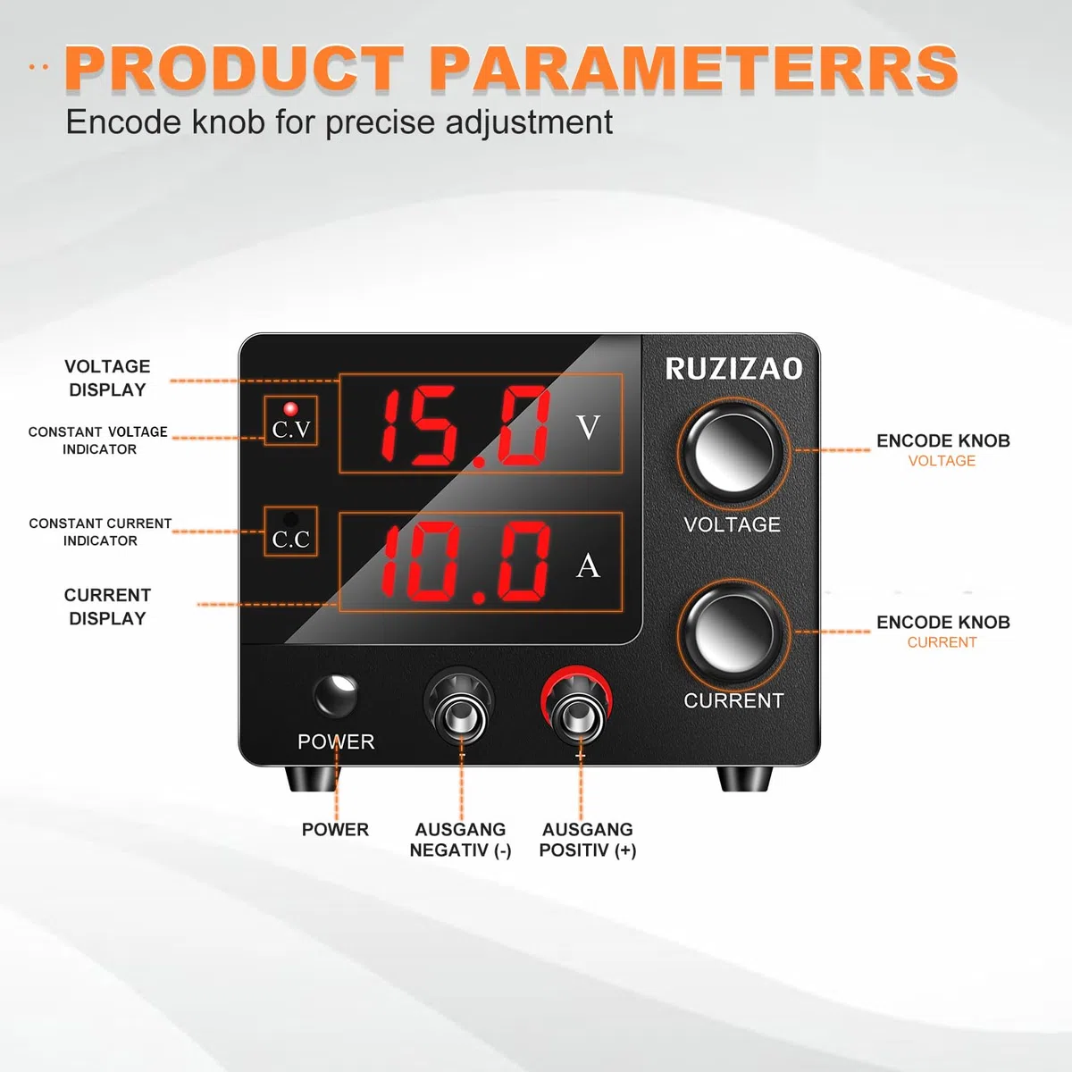 Kleines Labornetzteil 0~30V 0~10A 150W Fixed Leistung 3 Digit-Anzeige mit Encoder Einstellbar 30V 5A 15V 10A Labornetzgerät DC Regelbar Netzgerä Galvanik Labor DIY Labor DC-Stromversorgungen