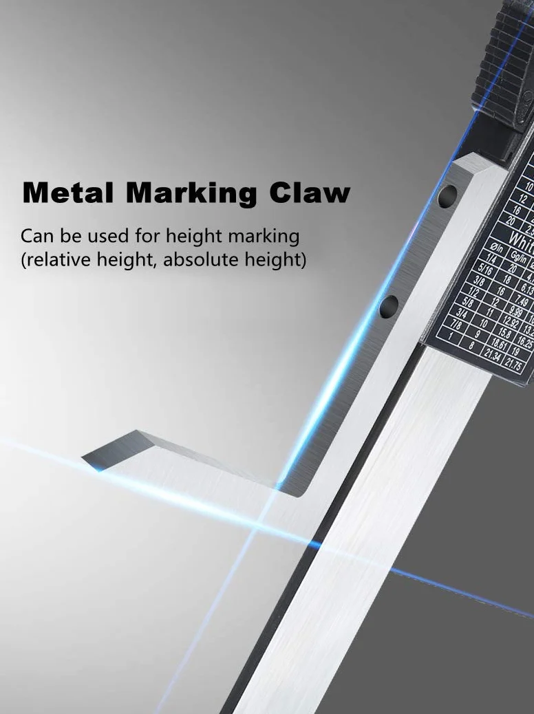 Zunate Digitales Höhenmessgerät, 0-150mm Digital Precision Height Aperture Tiefenmesser mit Edelstahlfuß, Elektronisch Höhenmesser mit LCD Digitalbildschirm für die Holzbearbeitung
