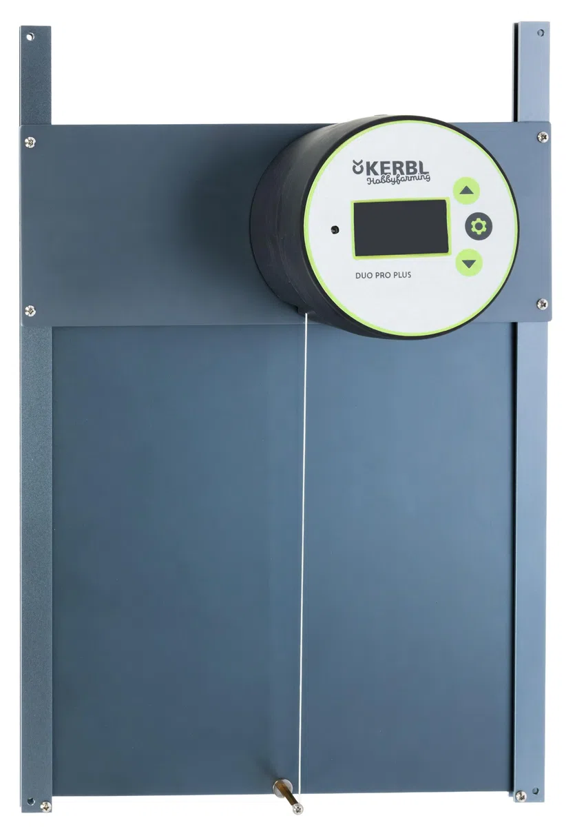 Kerbl Hobbyfarming Automatische Hühnertür Duo Pro Plus, Hühnerklappe, Kunststoff/Aluminium, 47x32,5cm, Tageslicht- und Zeitsteuerung, Selbstverriegelung