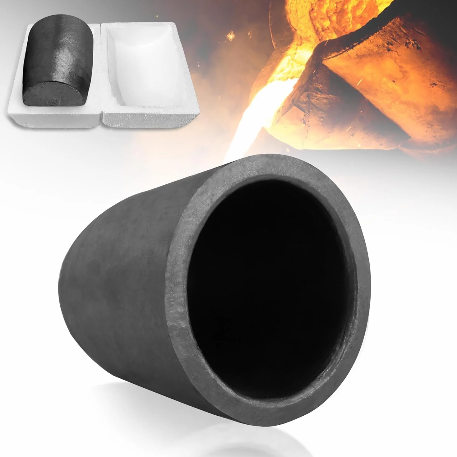 #5s (7kg) Graphite Crucible for Metal Melting Casting Refining Gold Silver Copper Brass Aluminum