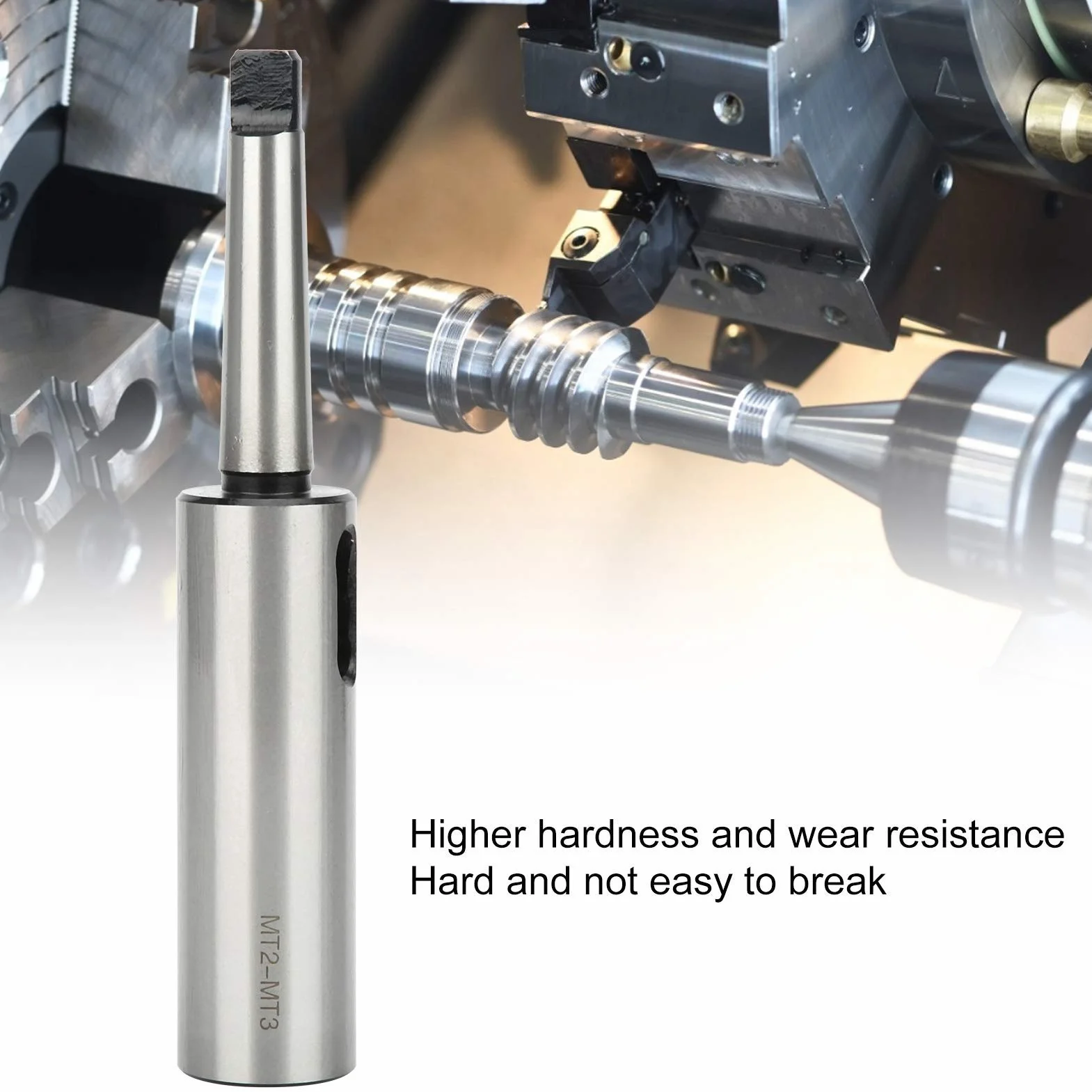 MT2 zu MT3 Kegelbohrer Hülsenadapter, Mk2 Mk3 Adapter Schneller Stahl Reduzieradapter zum Drehmaschinenfräsen MT2 zu MT3 für Kegelschaftbohrer mit Schaft
