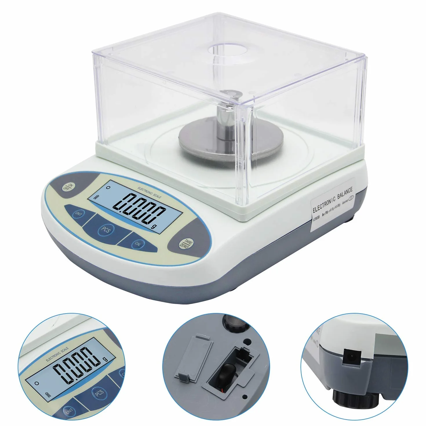 Bonvoisin Analysenwaage 500g/0,001g, Hochpräzise Laborwaage mit Windschutz, 1mg Ablesbarkeit, Edelstahlplatte, 13 Einheiten, Tara- & Zählfunktion, Werkskalibriert für Labor, Schmuck & Gold