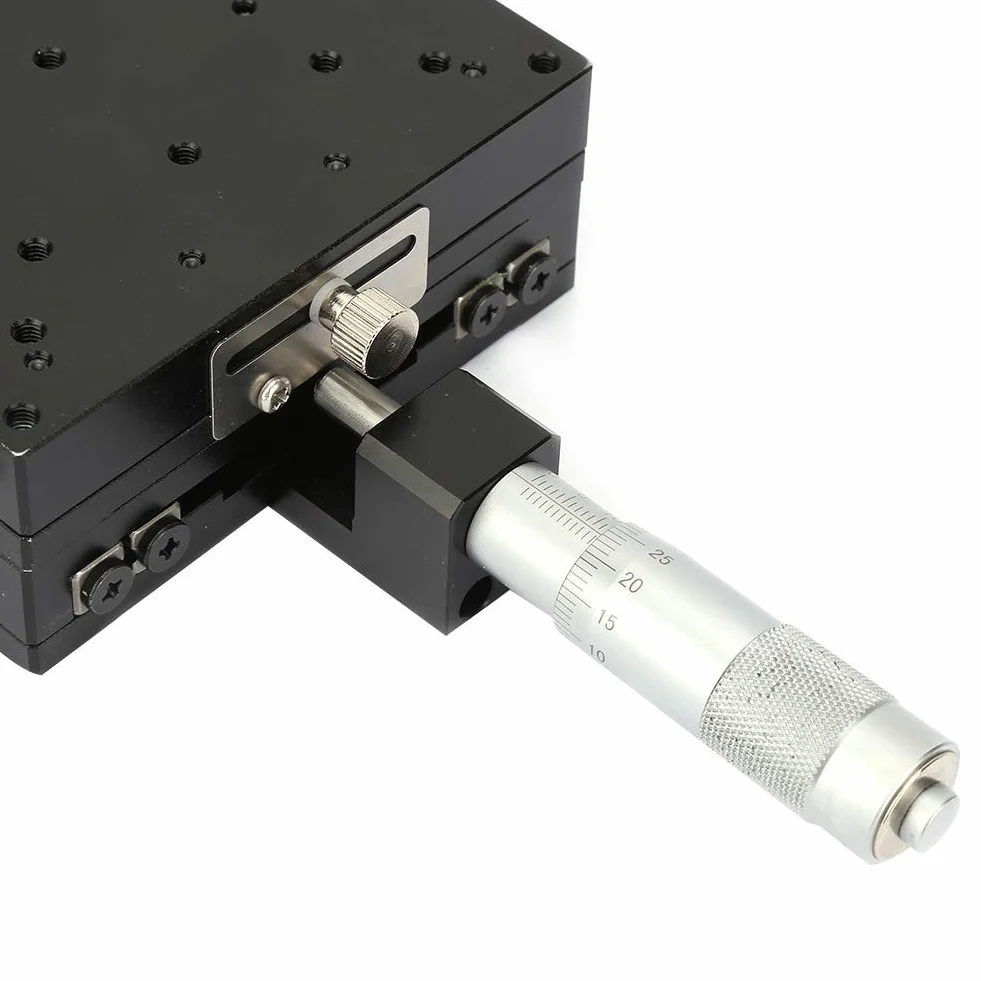 SEMY100 AC Micrometer Dia Table Trimming Plattform Kreuzrollenbühnen für Kapazitive Touchscreen -Produktionsproduktion Schwarz Aluminiumlegierung 100 * 100 * 40 Mm