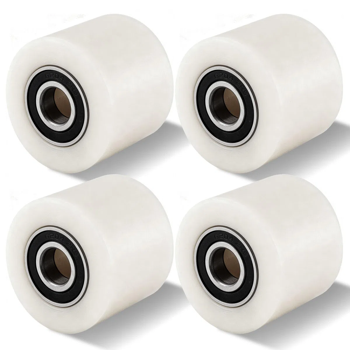 4 Stück Hubwagenrollen Nylon 80 x 70mm, Achse 20mm Hubwagen Rollen mit Kugellager Hubwagenräder Hubwagenrollen Räder Rollen Belastbarkeit 1000kg für Hubwagen Transportwagen