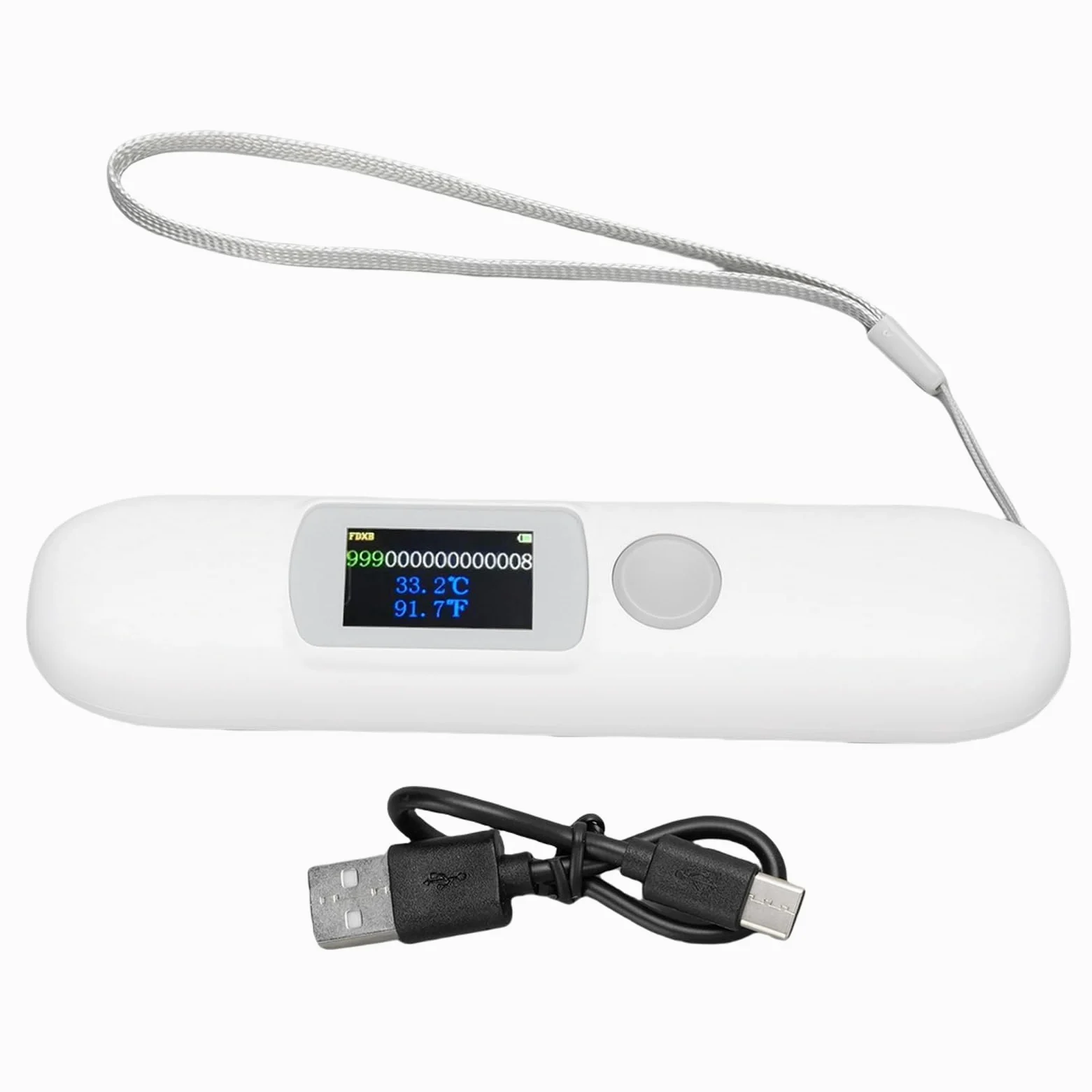Sxhlseller Haustier-Mikrochip-Scanner mit Bluetooth und Temperaturüberwachung, 1,14-Zoll-Farbbildschirm, Tiermarkenleser, Kompatibel mit den Standards FDX-B ISO 11784 und 11785