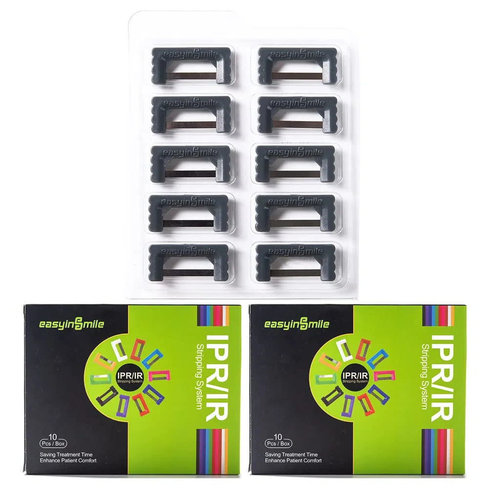 Zahnpolierstreifen 2 Packs Kieferorthopädische Interproximalreduktion IPR/IR-System Einhand-Zahnschmelz-Kit (Gray)