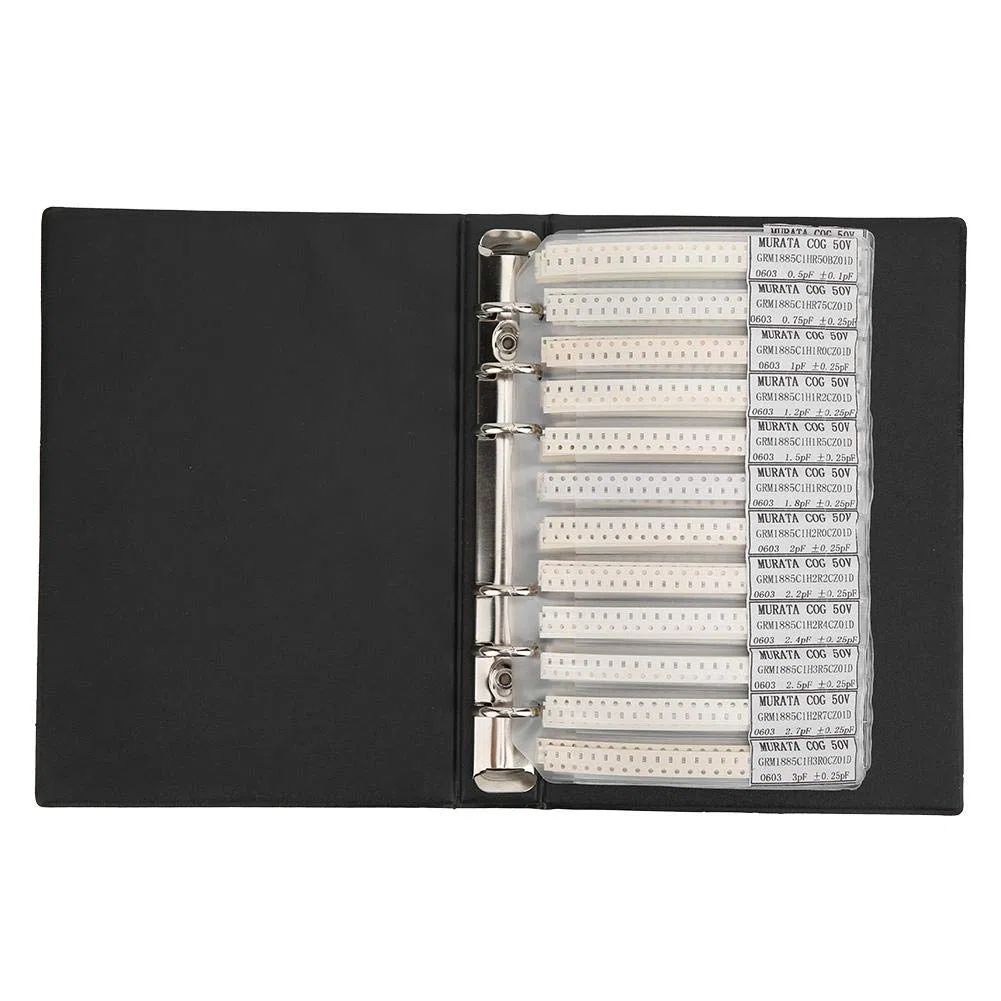 0603 Serie 90 Valus-Kondensatoren SMD SMT-Kondensator-Kit Widerstände Sortiment Musterbuch Elektronisches Zubehör für den Probenvergleich Aufbewahrungskomponenten