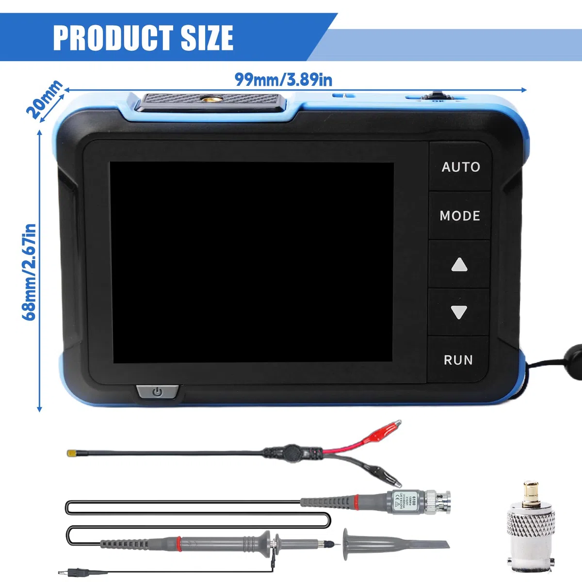 Oszilloskop Handheld, Digital Handoszilloskop 400V 200KHz Bandbreite Abtastrate 2.5MS/s Tragbare Oscilloscope 2.8" TFT Auto/Nomal/Einzel Triggermodus Tasche Oszilloskope für Anfänger