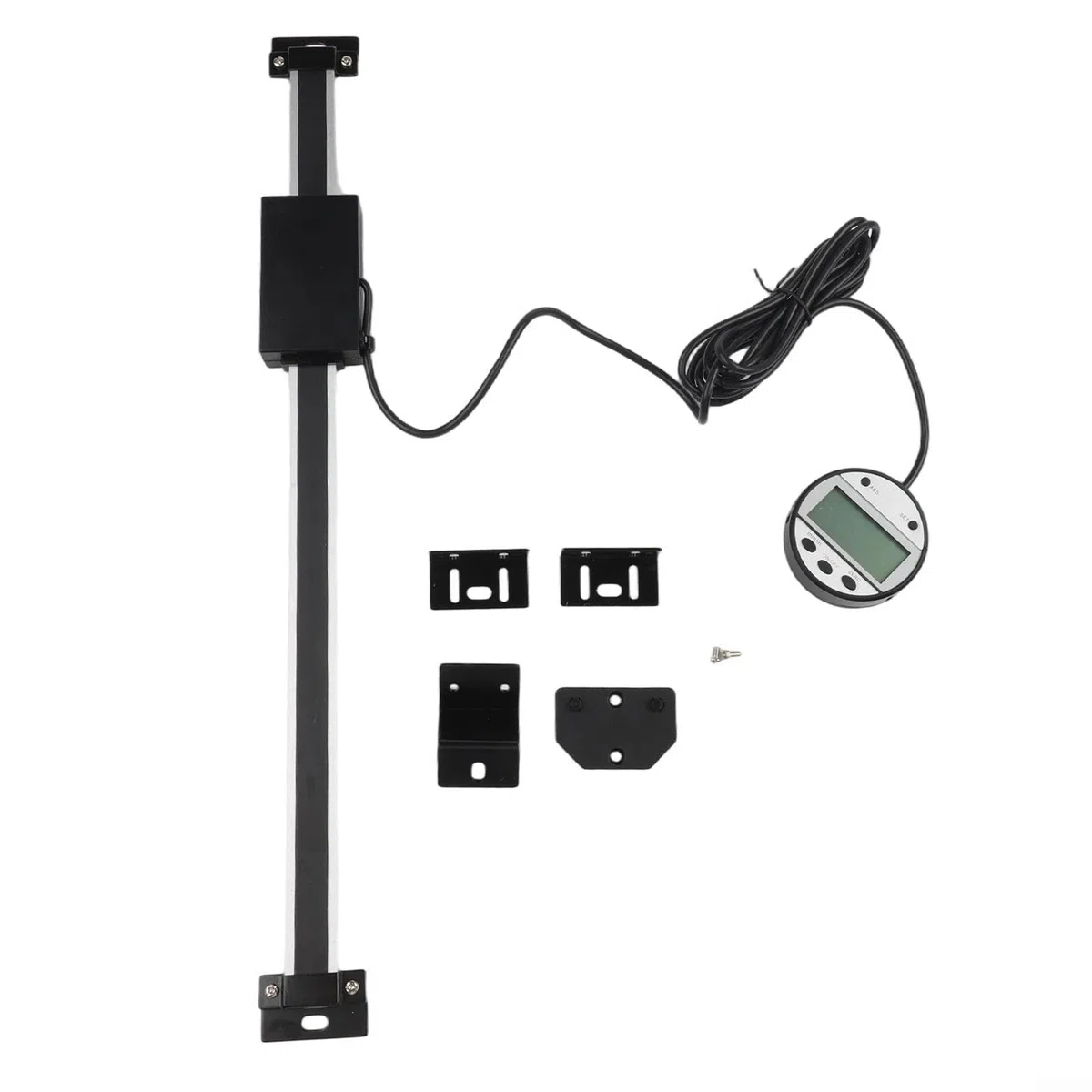 DRO Display 0–300 mm digitale lineare Skala, 0,01 mm Genauigkeit, externe Anzeige mit schneller Geschwindigkeit von 304,8 cm/s, LCD-Bildschirm, schwarzes Gehäuse