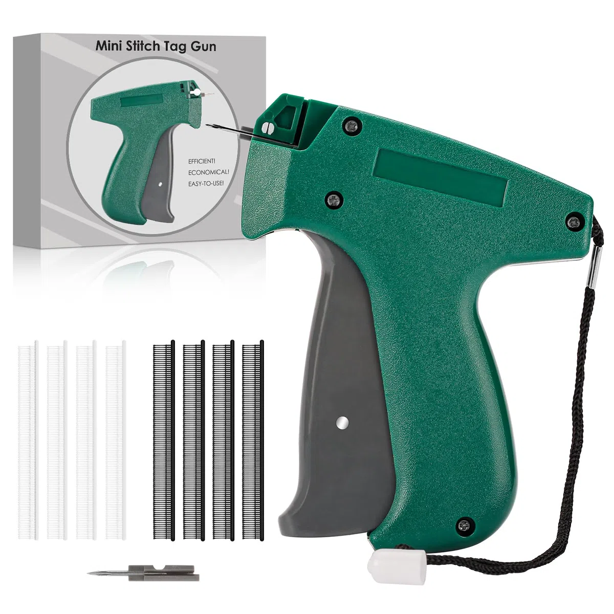 Quick Clothing Fixer, Fine Stitch Gun for Clothes, Mini Stitch Tagging Gun for Clothing,Quilting Hemming Tools Quick Stitch with 2 Fine Needles 1500 Black & 1500 White Micro Fasteners