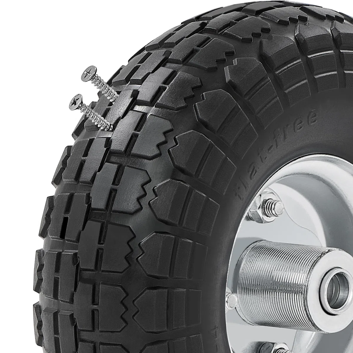 Yaheetech 4x PU Rad Vollreifen Sackkarrenrad, ØxB 255 x 80 mm, 4.10/3.50-4, 16 mm Achse Reifen, pannensicher verschleiß, Bollerwagen Ersatzrad Schubkarrenreifen