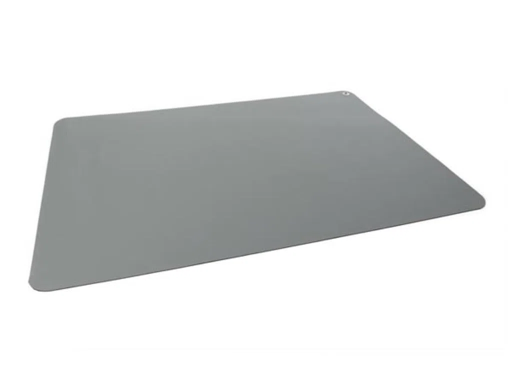 Velleman Geerdete ESD-Tischmatte mit Erdungskabel, 600 x 500 mm, 300 C, antistatische Matte für Elektronik, grau